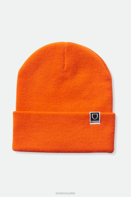 Men Brixton Athletic Orange Harbor Beta Watch Cap Beanie Accessories
