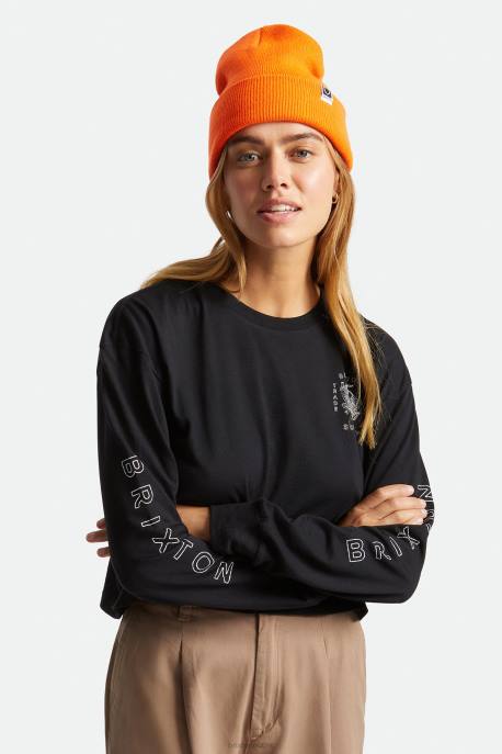 Men Brixton Athletic Orange Harbor Beta Watch Cap Beanie Accessories