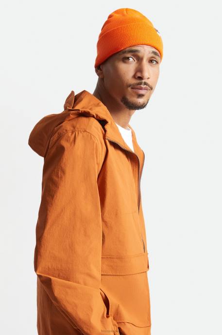 Men Brixton Athletic Orange Harbor Beta Watch Cap Beanie Accessories