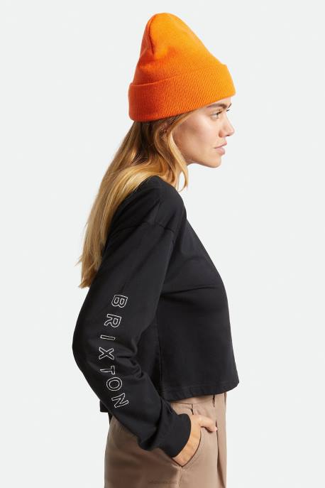 Men Brixton Athletic Orange Harbor Beta Watch Cap Beanie Accessories