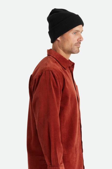 Men Brixton Black Harbor Beta Watch Cap Beanie Accessories