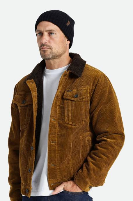 Men Brixton Black Heist Reserve Cashmere Beanie Accessories