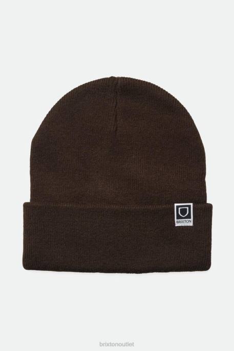 Men Brixton Deep Brown Harbor Beta Watch Cap Beanie Accessories