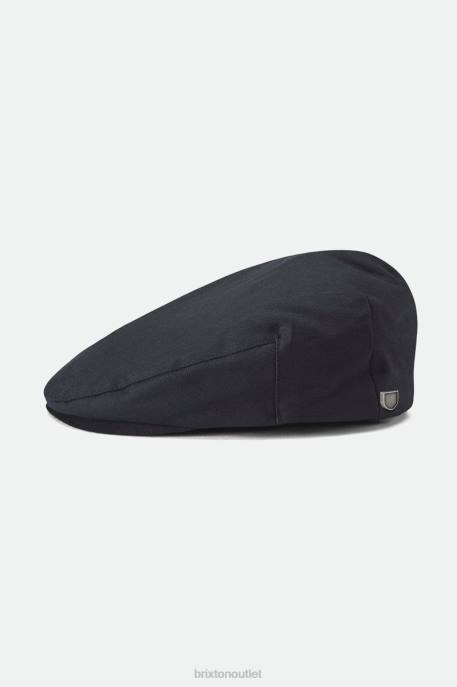 Men Brixton Black Hooligan Flat Cap Accessories