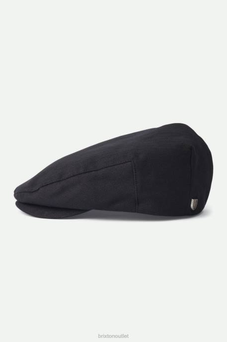 Men Brixton Black Hooligan Flat Cap Accessories