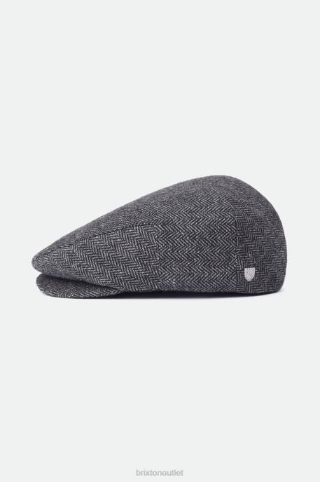 Men Brixton Grey/Black Hooligan Flat Cap Accessories