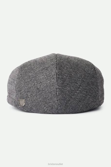 Men Brixton Grey/Black Hooligan Flat Cap Accessories