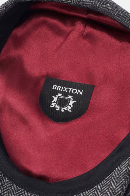 Men Brixton Grey/Black Hooligan Flat Cap Accessories