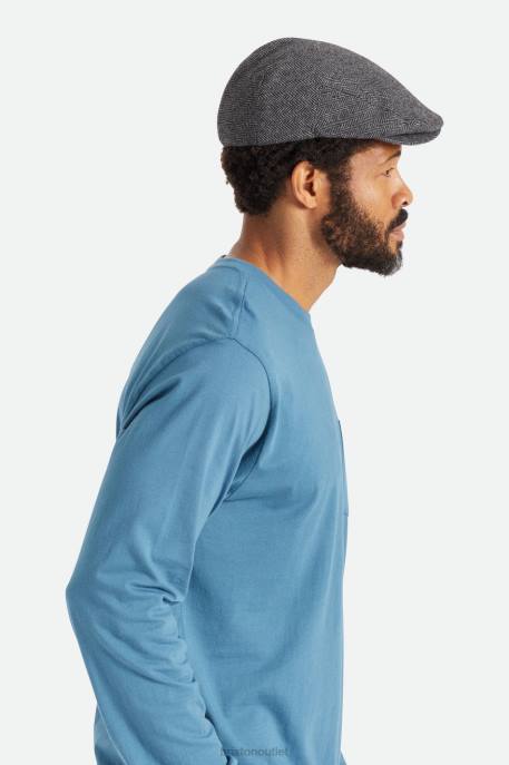 Men Brixton Grey/Black Hooligan Flat Cap Accessories