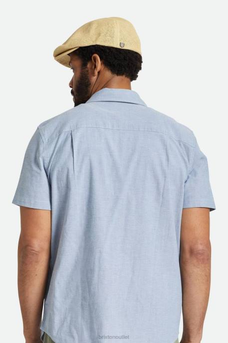 Men Brixton Natural Straw Hooligan Lightweight Flat Cap Accessories