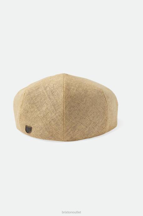 Men Brixton Natural Straw Hooligan Lightweight Flat Cap Accessories