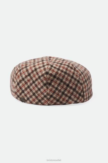 Men Brixton Sand/Dark Earth/Paradise Orange Hooligan Lightweight Flat Cap Accessories