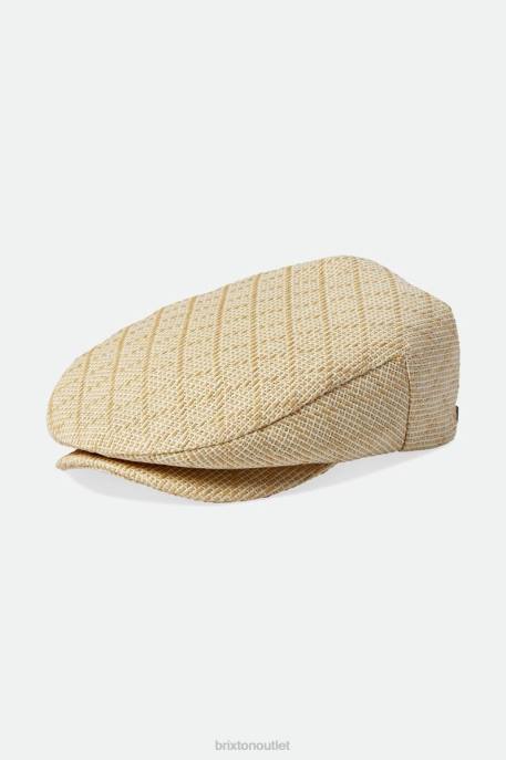 Men Brixton Tan/Natural Straw Hooligan Flat Cap Accessories