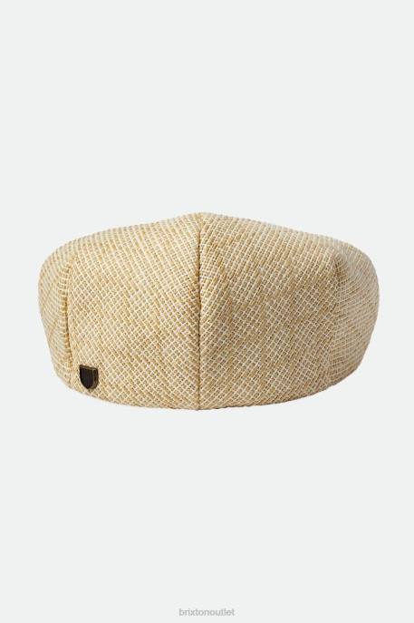 Men Brixton Tan/Natural Straw Hooligan Flat Cap Accessories