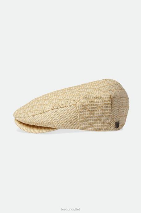 Men Brixton Tan/Natural Straw Hooligan Flat Cap Accessories