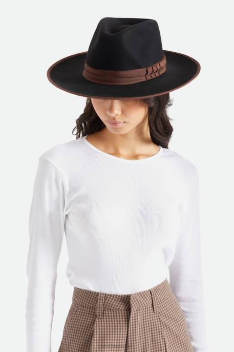Men Brixton Black/Brown Reno Fedora Accessories