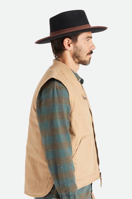 Men Brixton Black/Brown Reno Fedora Accessories