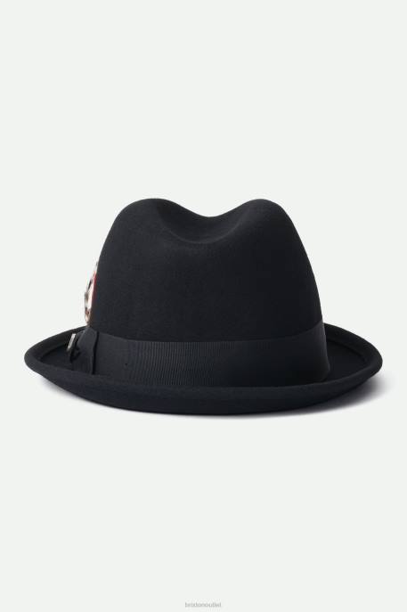 Men Brixton Black Gain Fedora Accessories