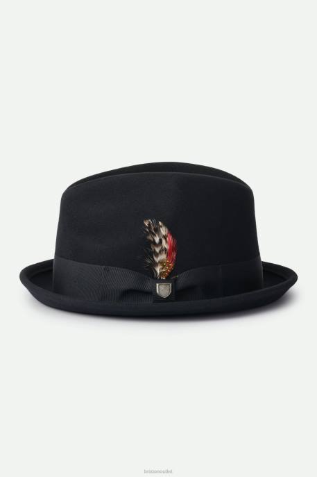 Men Brixton Black Gain Fedora Accessories