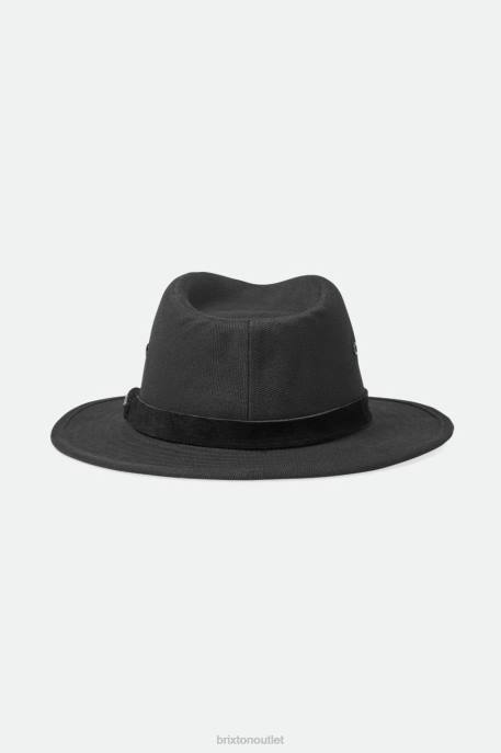 Men Brixton Black Messer Adventure Fedora Accessories