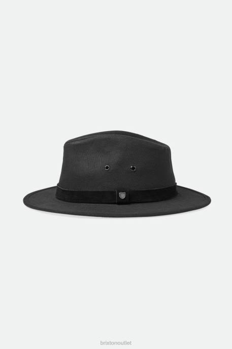 Men Brixton Black Messer Adventure Fedora Accessories