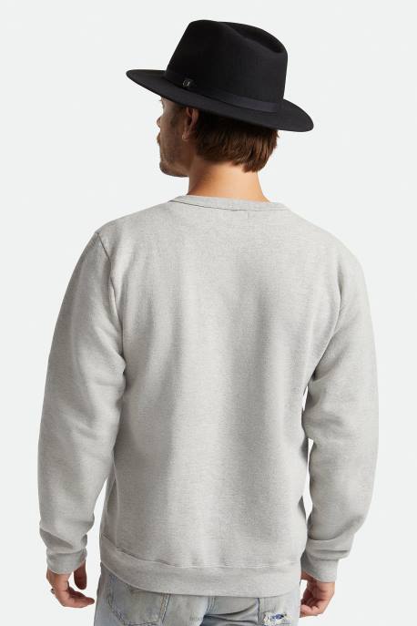 Men Brixton Black Messer Packable Fedora Accessories