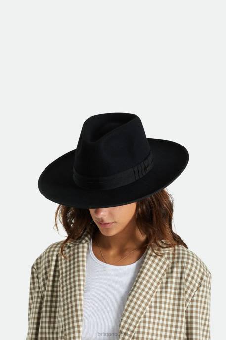 Men Brixton Black Reno Fedora Accessories