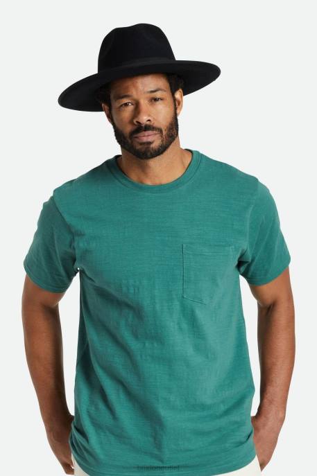 Men Brixton Black Reno Fedora Accessories