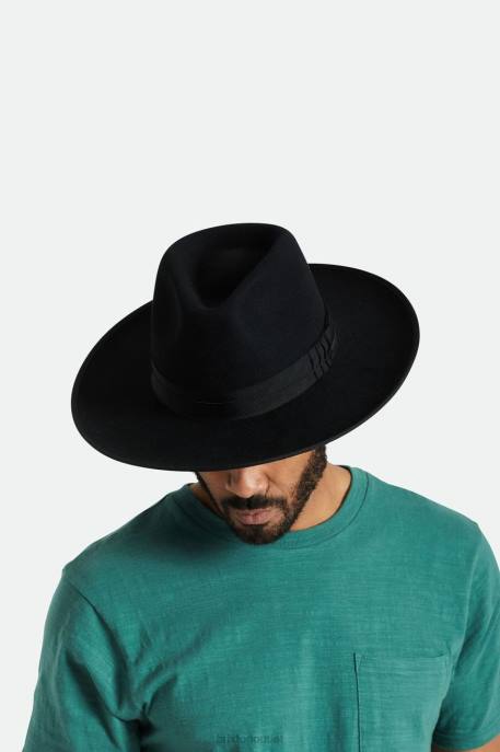 Men Brixton Black Reno Fedora Accessories
