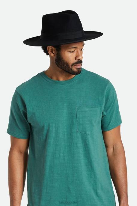 Men Brixton Black Reno Fedora Accessories
