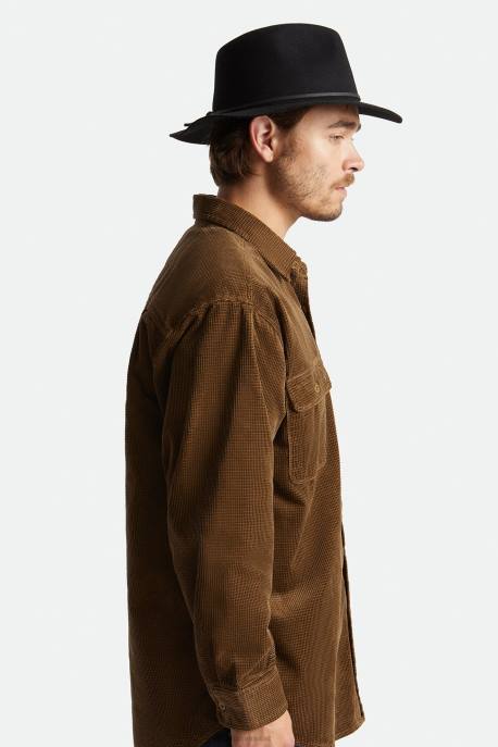 Men Brixton Black Wesley Fedora Accessories
