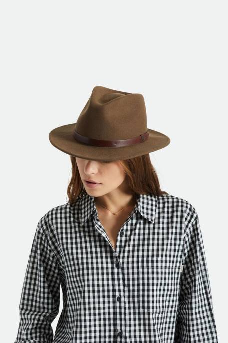 Men Brixton Dark Earth Messer Fedora Accessories