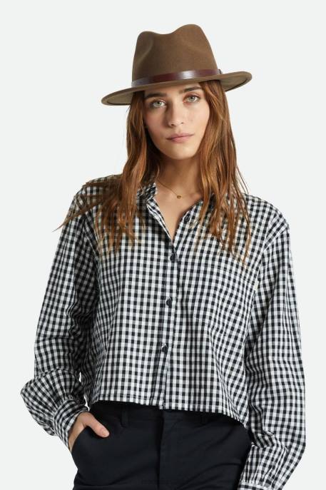 Men Brixton Dark Earth Messer Fedora Accessories