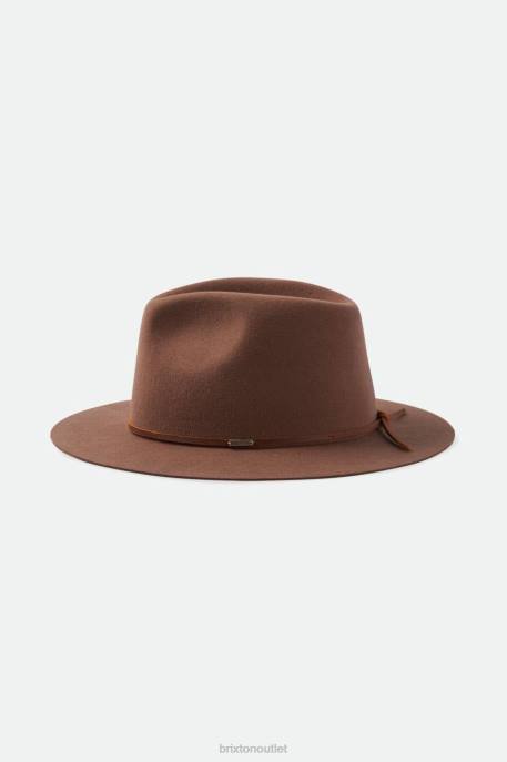 Men Brixton Dark Tan Wesley Fedora Accessories
