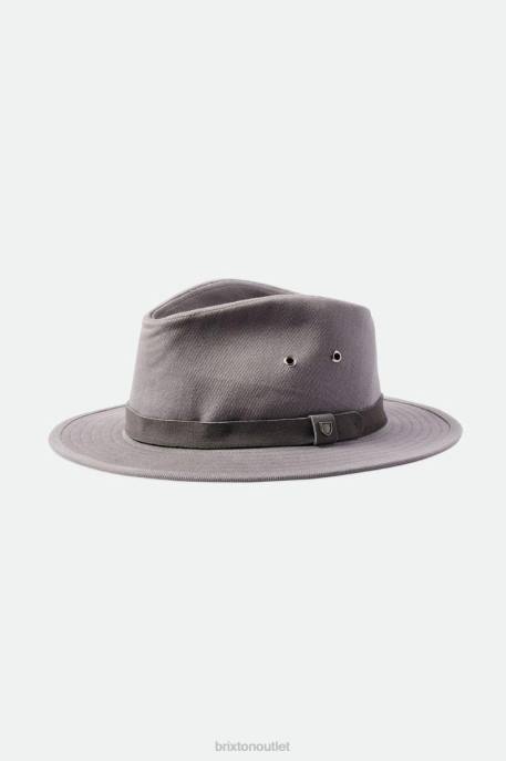 Men Brixton Grey Messer Utility Adventure Fedora Accessories