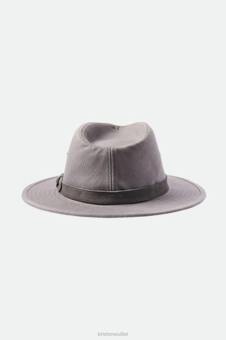 Men Brixton Grey Messer Utility Adventure Fedora Accessories