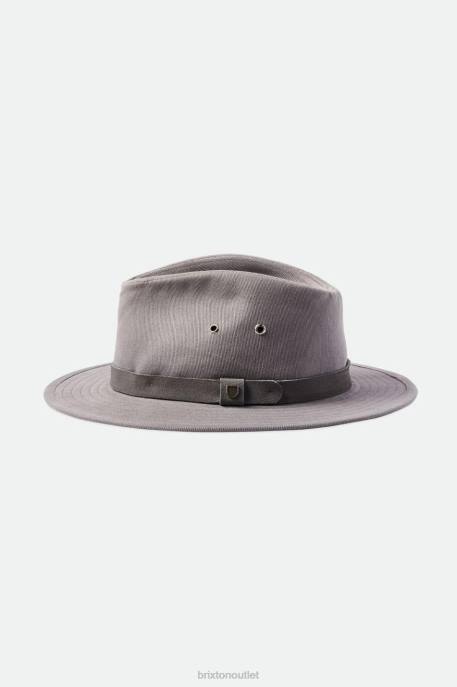 Men Brixton Grey Messer Utility Adventure Fedora Accessories