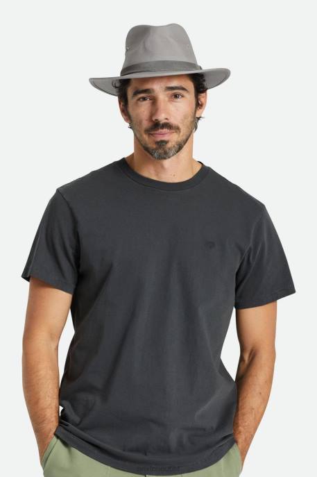 Men Brixton Grey Messer Utility Adventure Fedora Accessories