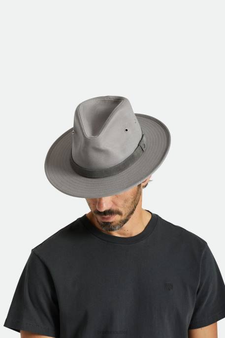 Men Brixton Grey Messer Utility Adventure Fedora Accessories