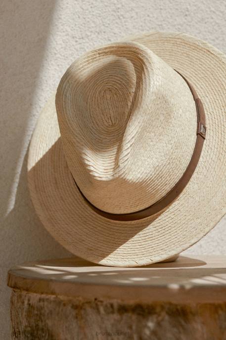 Men Brixton Natural/Brown Messer Straw Fedora Accessories