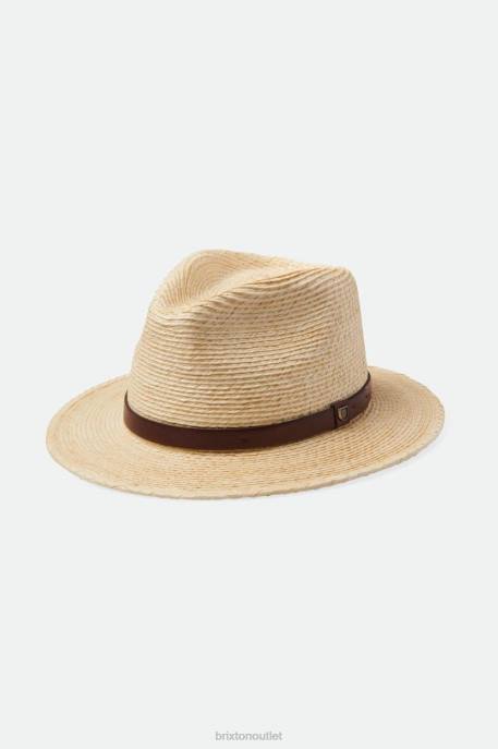 Men Brixton Natural/Brown Messer Straw Fedora Accessories