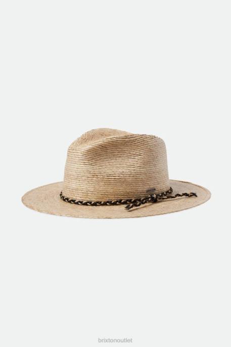 Men Brixton Natural Messer Western Straw Fedora Accessories