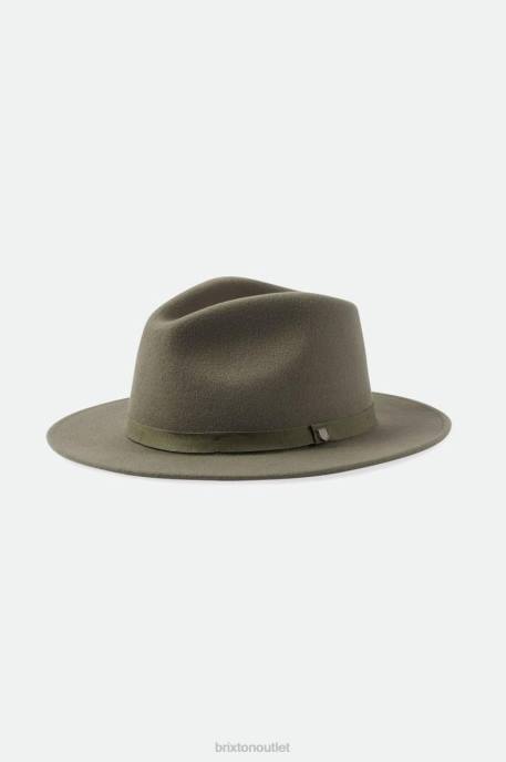 Men Brixton Olive Surplus Messer Packable Fedora Accessories