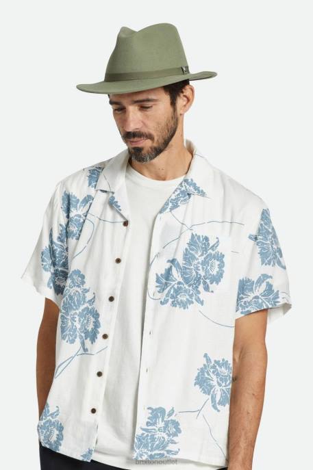 Men Brixton Olive Surplus Messer Packable Fedora Accessories