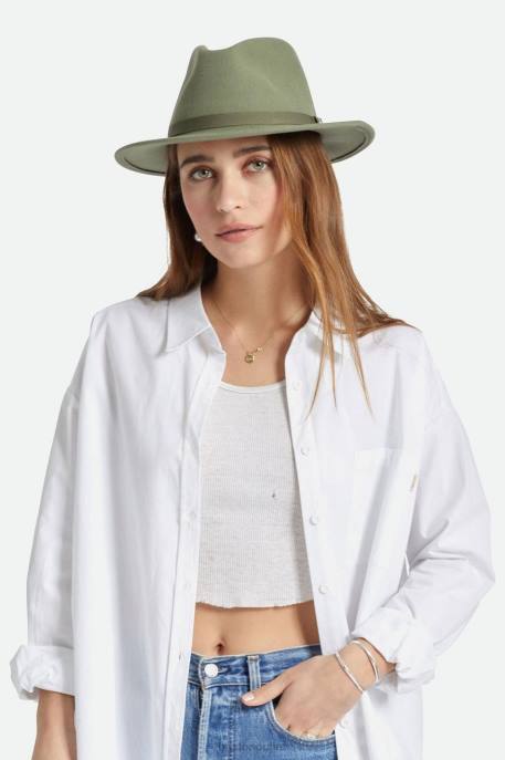Men Brixton Olive Surplus Messer Packable Fedora Accessories
