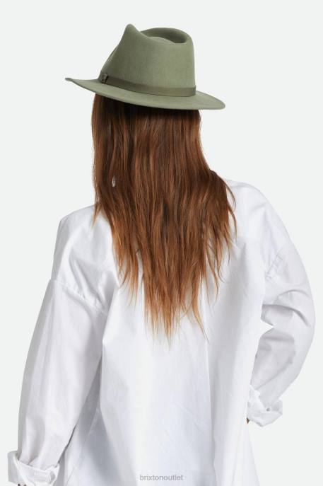 Men Brixton Olive Surplus Messer Packable Fedora Accessories