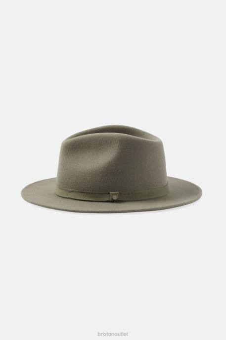 Men Brixton Olive Surplus Messer Packable Fedora Accessories