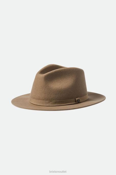 Men Brixton Sand Messer Packable Fedora Accessories