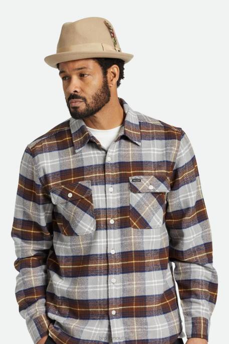 Men Brixton Sand/Mojave Gain Fedora Accessories