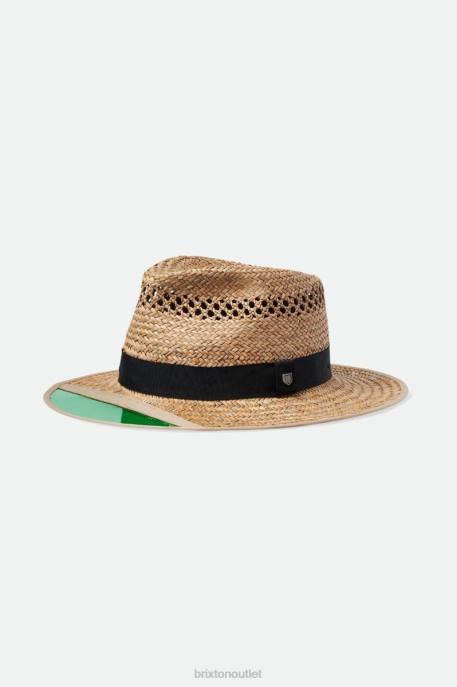 Men Brixton Tan Hunter Straw Fedora Accessories